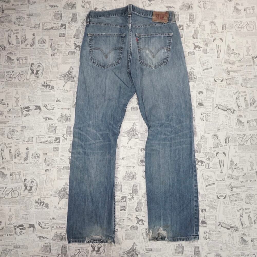 34x32 - Vintage Y2K Levi’s 501 faded denim distressed jeans